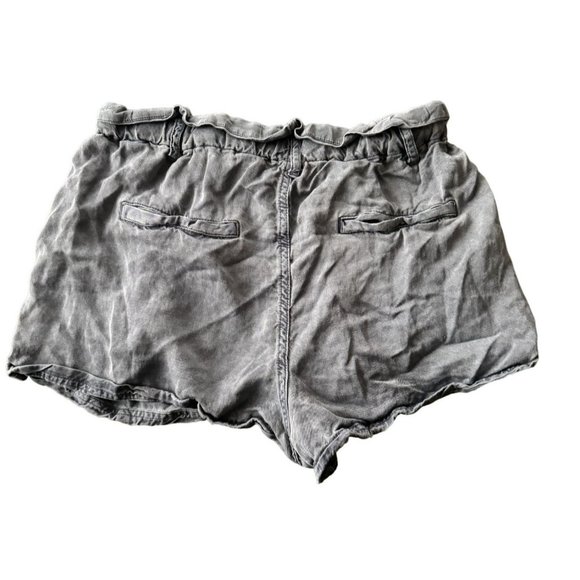 Free People High Waist Wash Out Short Drawstring pockets relaxed fit M GRAY |D2 - Picture 3 of 5